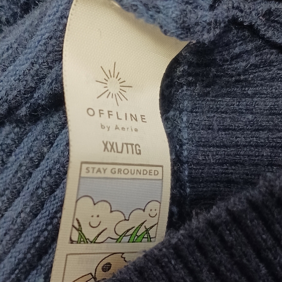 Aerie Offline 1/4 Zip Pullover Sweater Size XL Black Cotton Blend Pullover Men - Picture 10 of 11